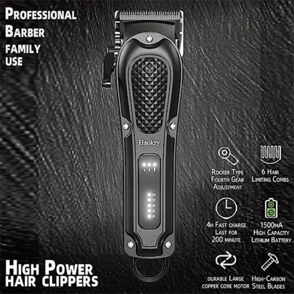 Hair Clippers for Men Professional - Cordless&Corded Barber Clippers for Hair - Picture 6 of 6